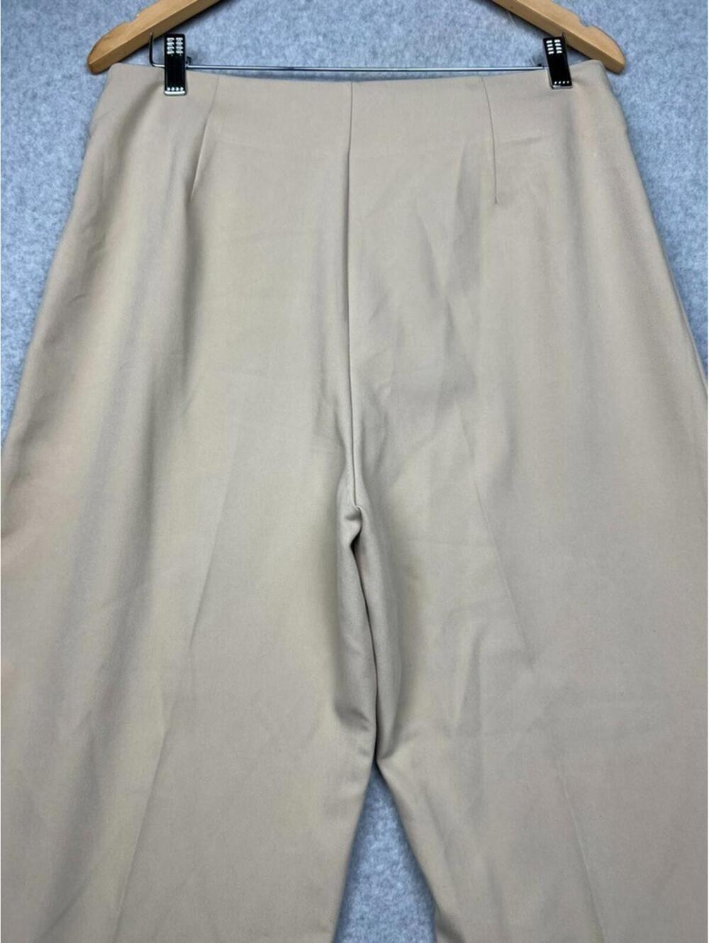 Zara Straight Leg Pants Womens Size L Beige Minimalist Simple Career Office - Picture 10 of 11